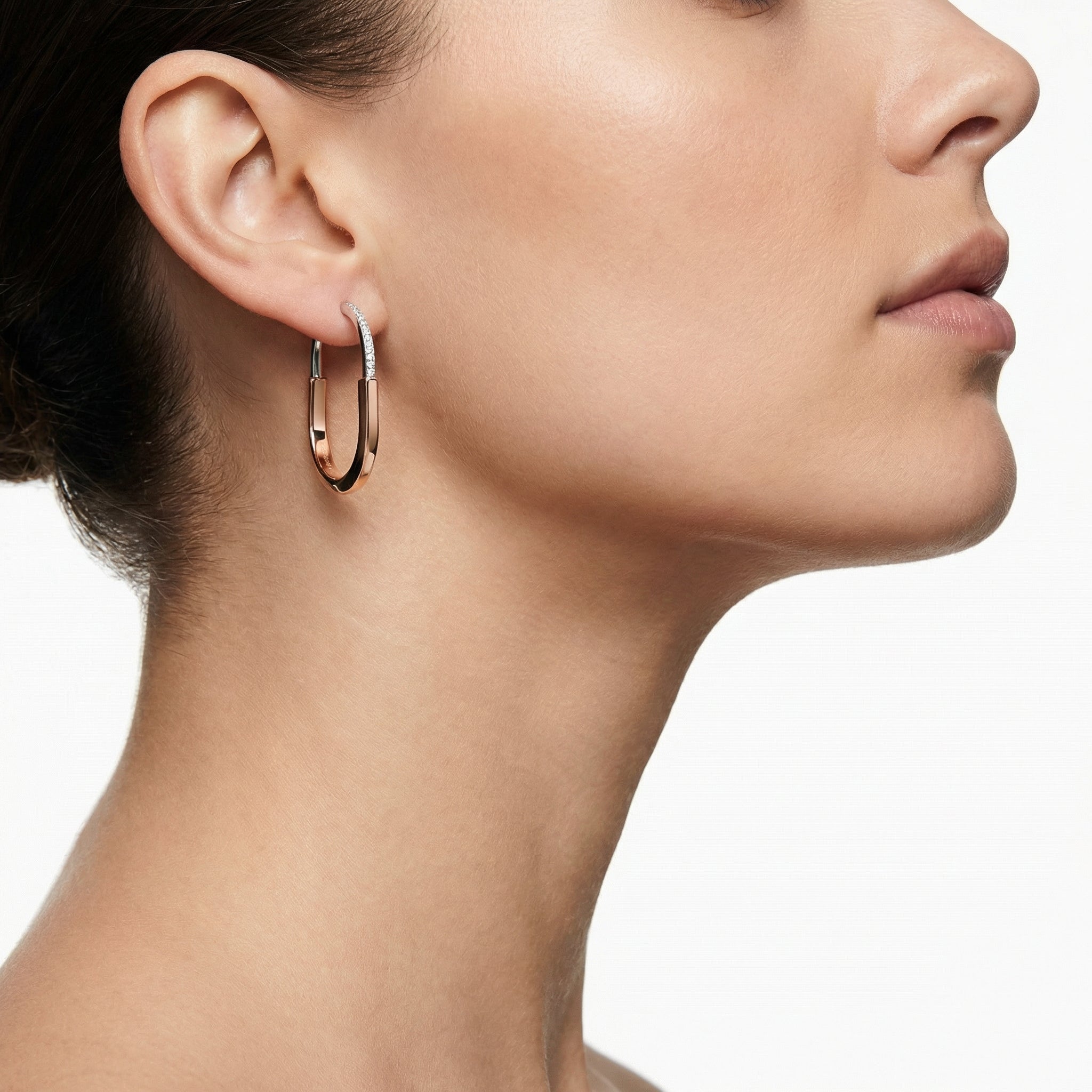 Two-Tone Eternity Küpe (İthal Kutulu Model)