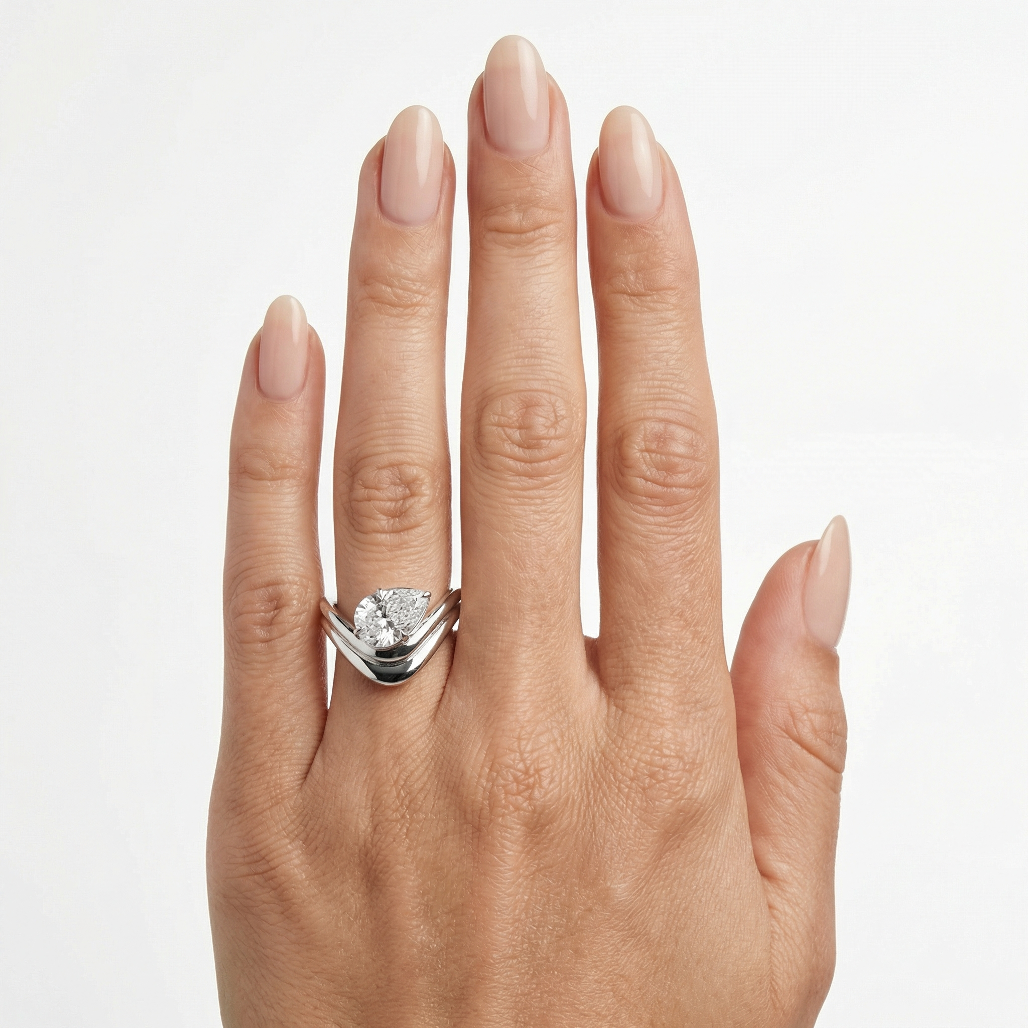 Crested Horizon Solitaire Ring