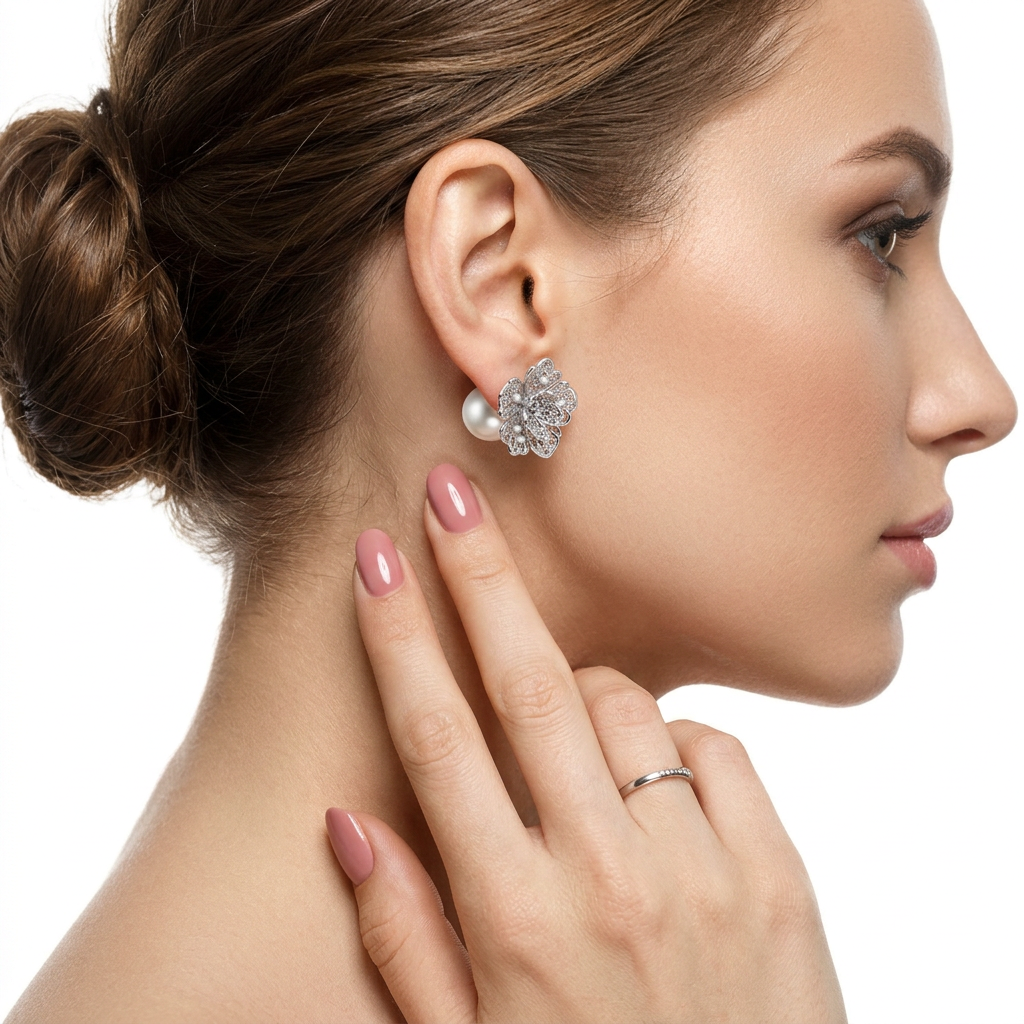 Sculpted Silver Küpe (İthal Model)