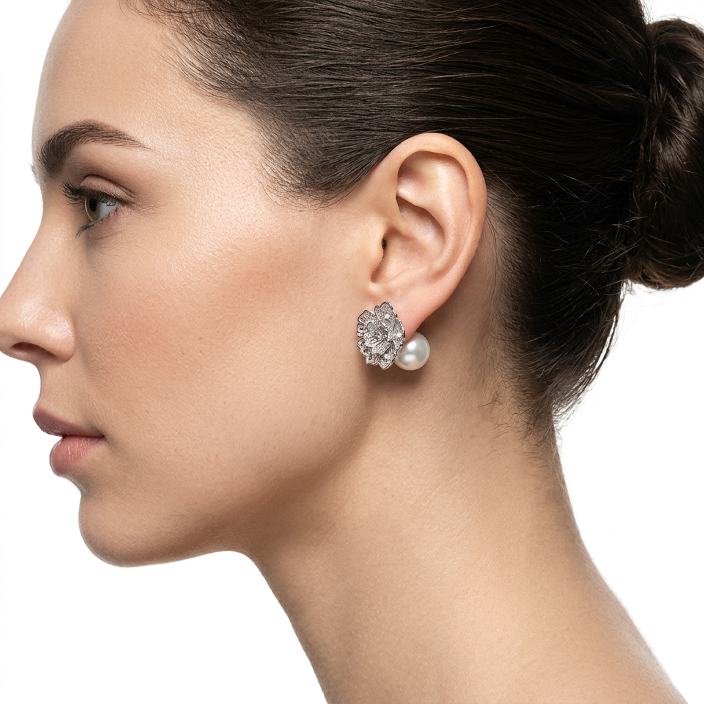 Sculpted Silver Küpe (İthal Model)