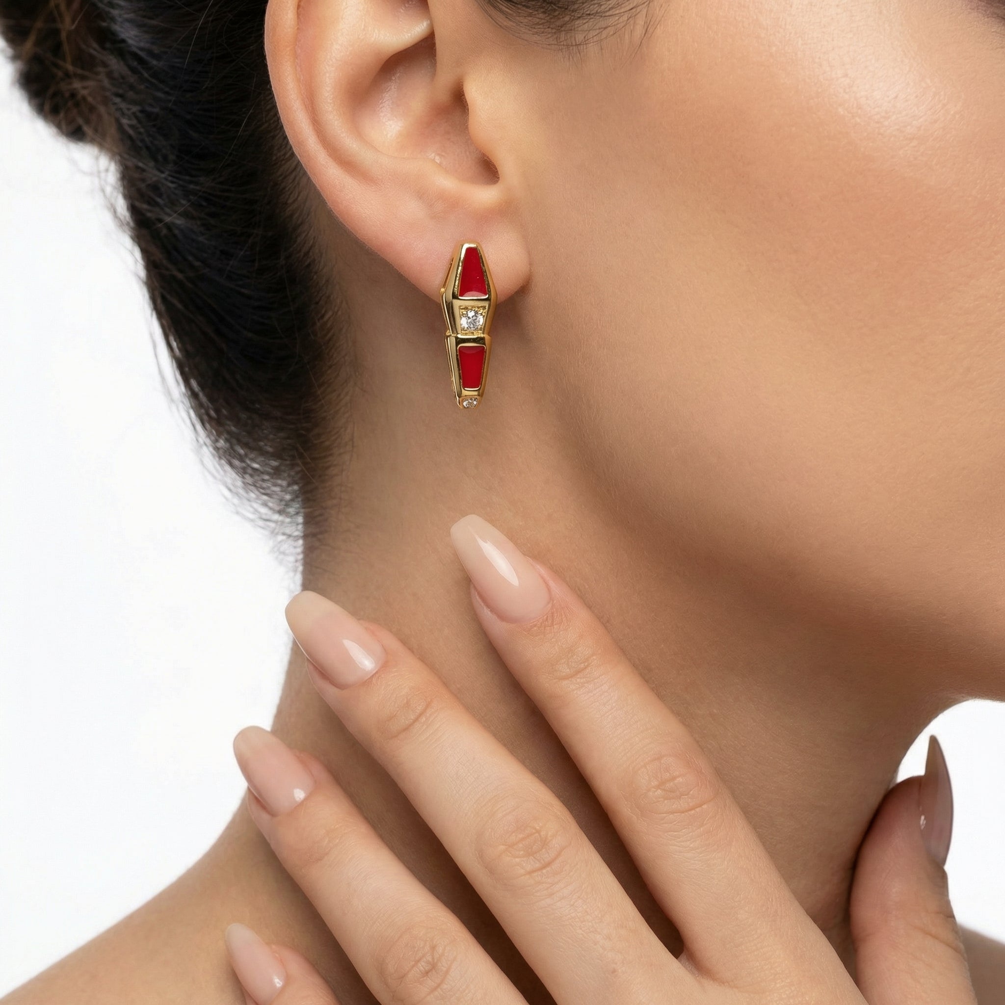 Gilded Ruby Küpe (İthal Model)