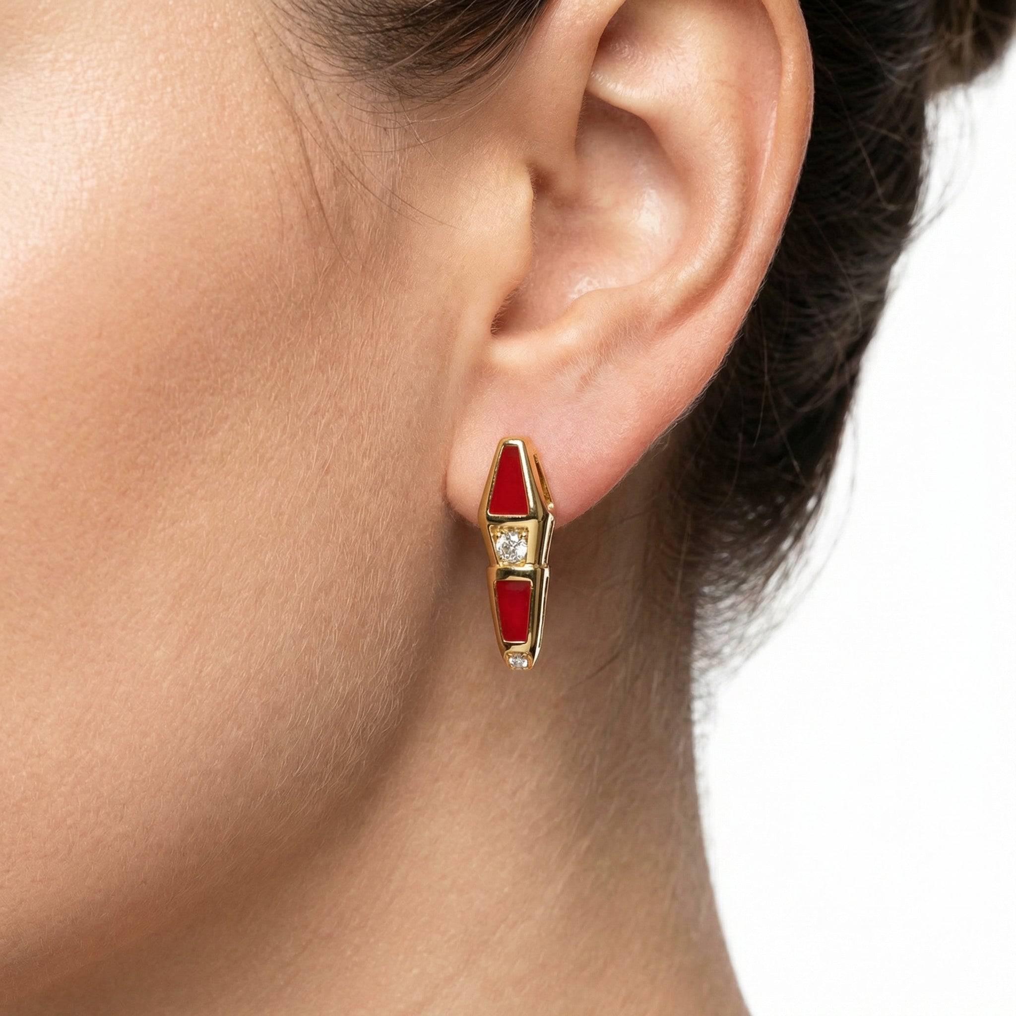 Gilded Ruby Küpe (İthal Model)