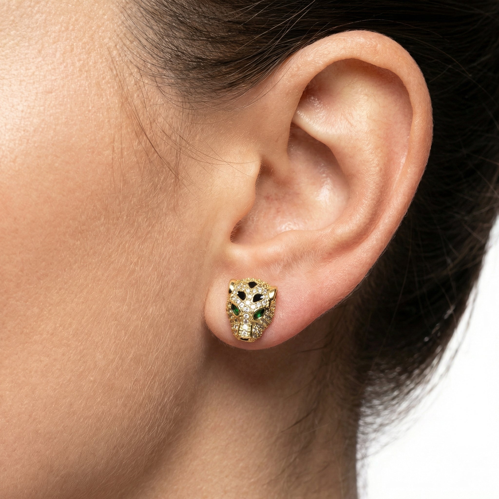 Panthère Emerald Küpe (İthal Model)