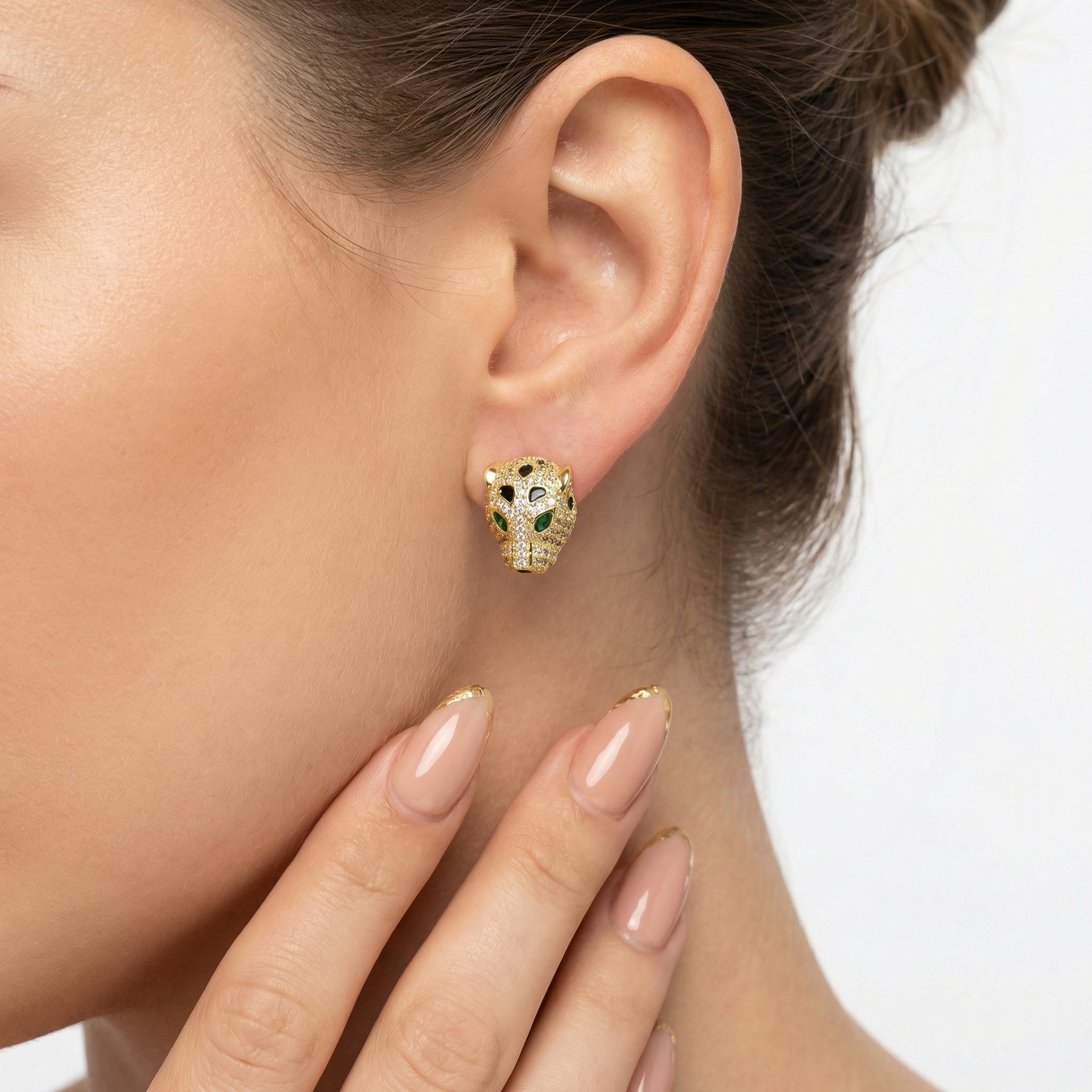 Panthère Emerald Küpe (İthal Model)