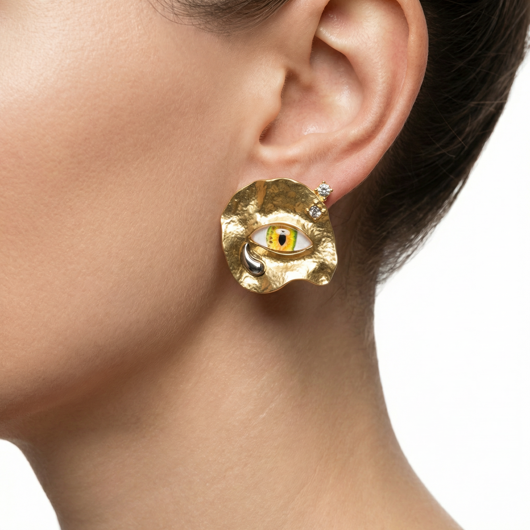 Surrealist Amber Küpe (İthal Model)