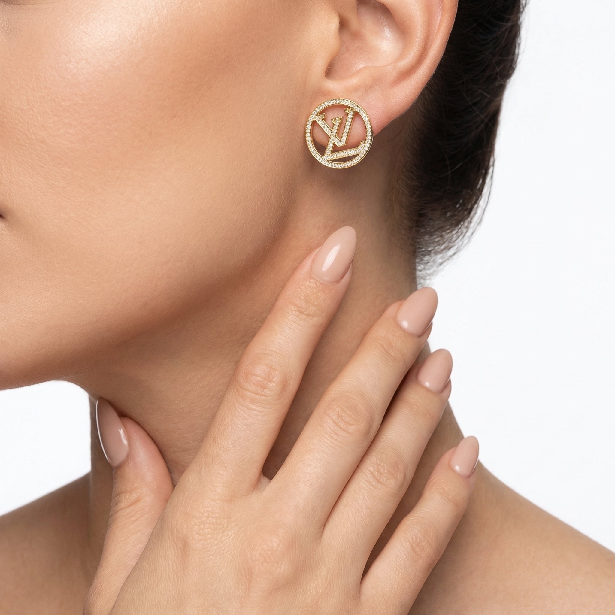 Circle Monogram Küpe (İthal Model)