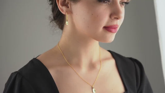 Teara Sparkle Set – Personalized Initial &amp; Birthstone Necklace + Earrings