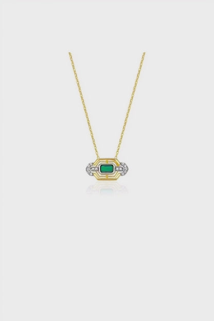 Green Baguette Stone Necklace