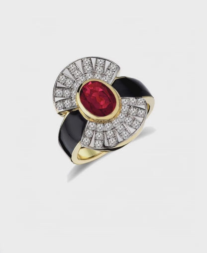 Deco Ruby Ring