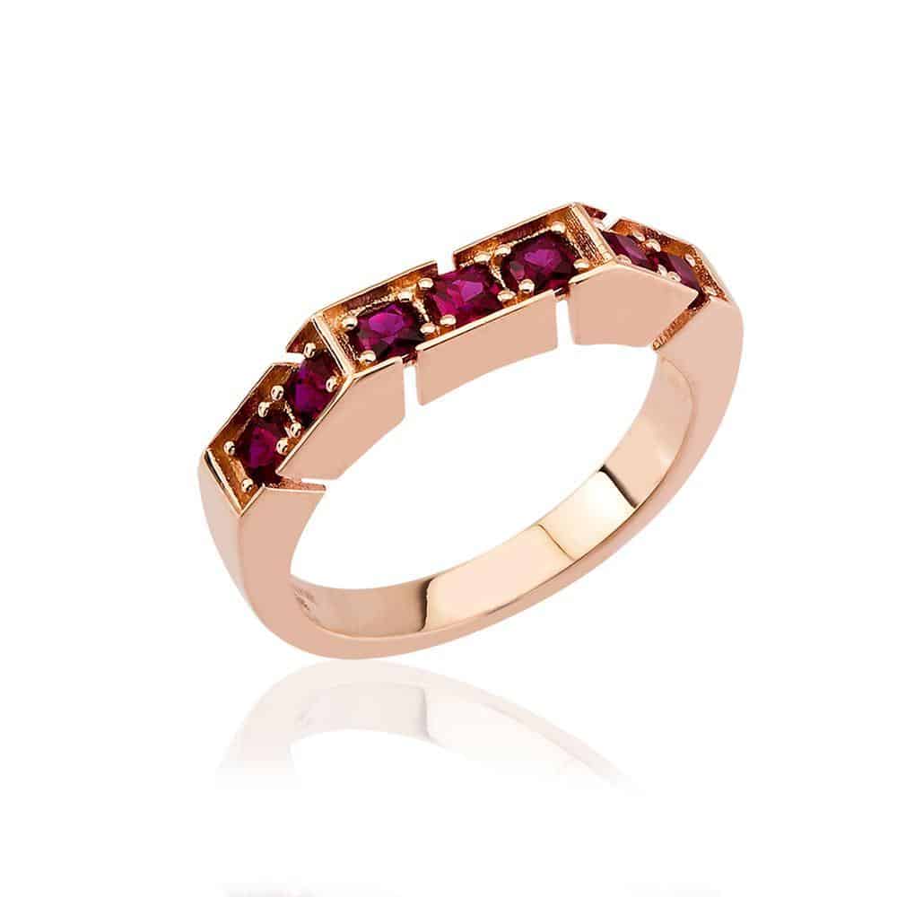 Velvet Ruby Halo Yüzük - MuffGem